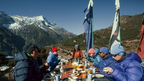 Namche Lodge - breakfast with a view